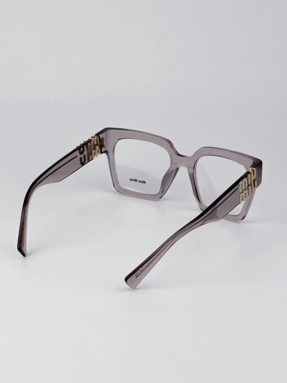 Miu Miu Women’s Eyeglasses Transparent Mauve Square Frames MU04UV 12W1O1 NEW